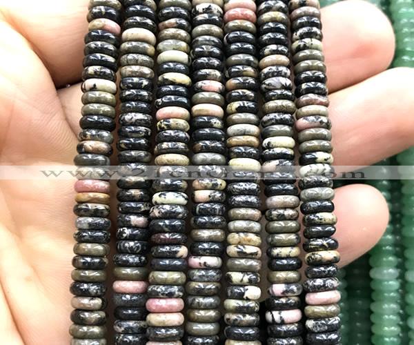 CRB6561 15 inches 2*6mm rondelle rhodonite gemstone beads