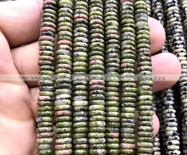 CRB6562 15 inches 2*6mm rondelle unakite gemstone beads