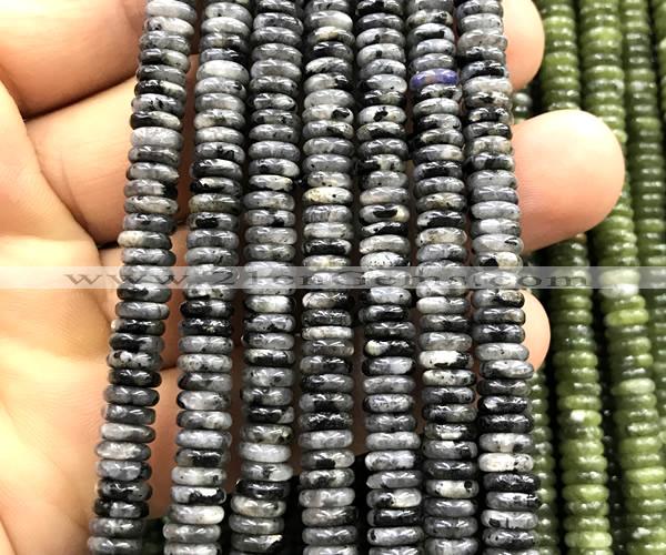 CRB6566 15 inches 2*6mm rondelle black labradorite beads
