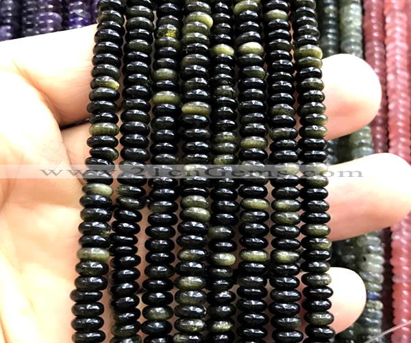 CRB6567 15 inches 2*6mm rondelle golden obsidian beads wholesale