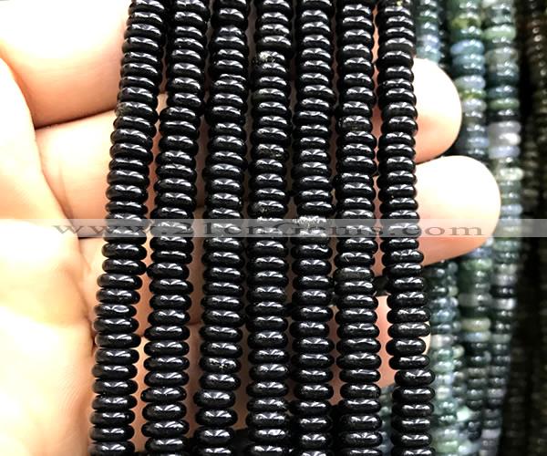 CRB6568 15 inches 2*6mm rondelle black tourmaline beads