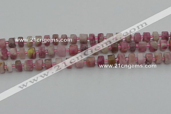 CRB657 15.5 inches 5*8mm tyre pink tourmaline gemstone beads