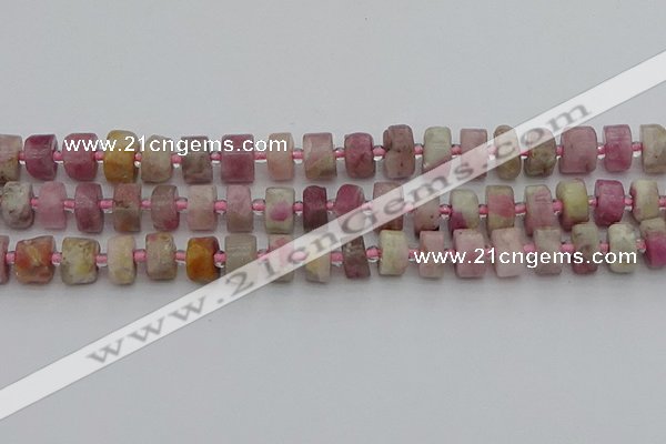 CRB658 15.5 inches 6*10mm tyre pink tourmaline gemstone beads