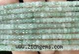 CRB6603 15 inches 2*4mm faceted heishi green strawberry quartz beads