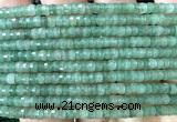CRB6605 15 inches 2*4mm faceted heishi green aventurine jade beads