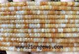 CRB6607 15 inches 2*4mm faceted heishi yellow aventurine jade beads