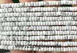 CRB6612 15 inches 2*4mm faceted heishi white howlite turquoise beads