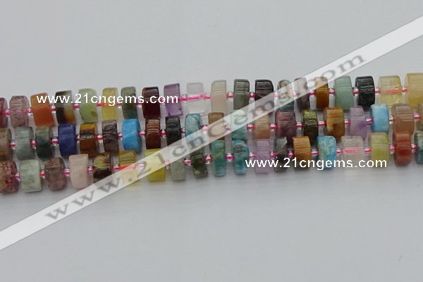 CRB673 15.5 inches 6*12mm tyre mixed gemstone beads wholesale