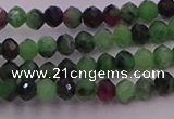 CRB702 15.5 inches 2.5*3mm faceted rondelle ruby zoisite beads