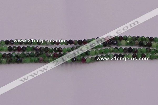 CRB702 15.5 inches 2.5*3mm faceted rondelle ruby zoisite beads