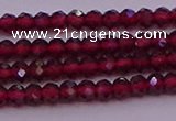 CRB704 15.5 inches 2*3mm faceted rondelle red garnet beads