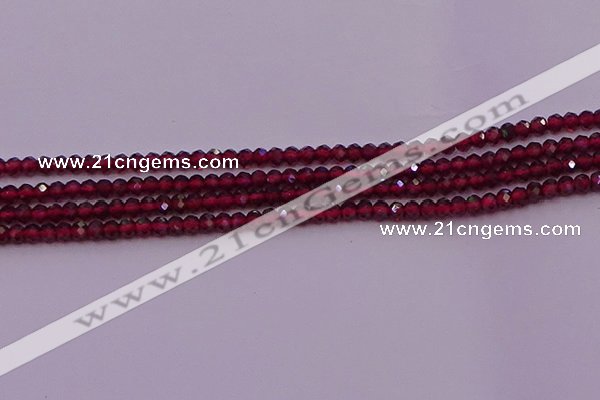 CRB704 15.5 inches 2*3mm faceted rondelle red garnet beads