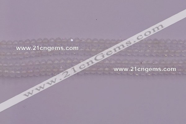 CRB709 15.5 inches 3*4mm faceted rondelle white crystal beads