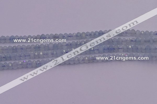 CRB711 15.5 inches 2.5*4mm faceted rondelle aquamarine beads