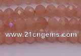 CRB714 15.5 inches 3*4mm faceted rondelle peach moonstone beads
