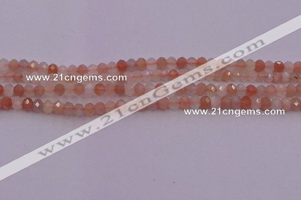 CRB715 15.5 inches 3*4mm faceted rondelle rainbow moonstone beads