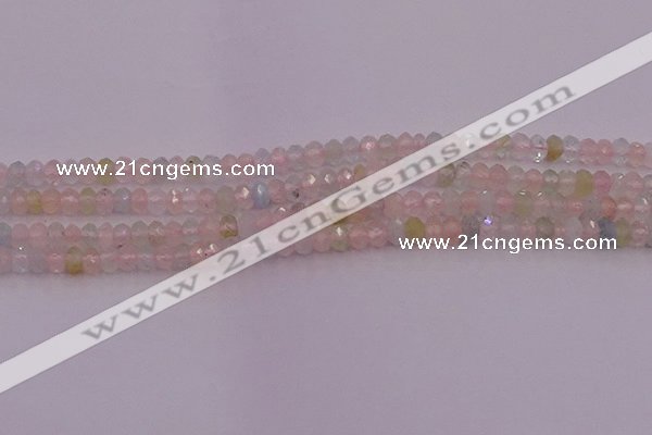 CRB716 15.5 inches 2.5*4mm faceted rondelle morganite beads