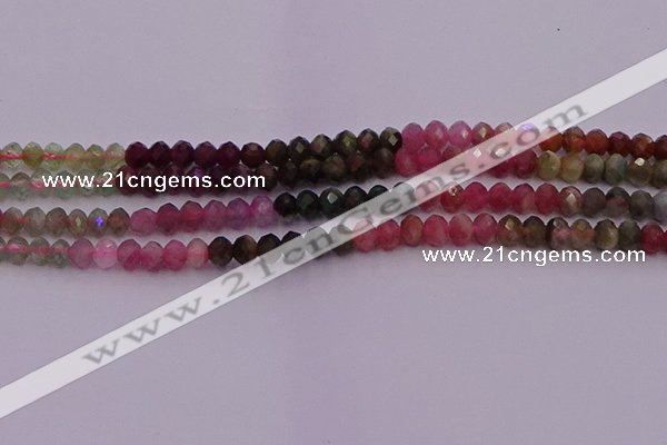 CRB717 15.5 inches 3*5mm faceted rondelle tourmaline beads