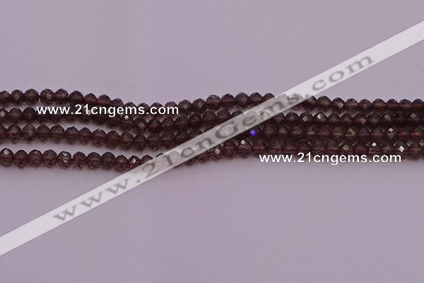 CRB720 15.5 inches 3*4mm faceted rondelle smoky quartz beads