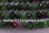 CRB725 15.5 inches 2.5*4mm faceted rondelle ruby zoisite beads