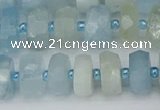 CRB802 15.5 inches 6*10mm faceted rondelle aquamarine beads