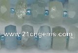 CRB803 15.5 inches 7*12mm faceted rondelle aquamarine beads