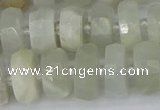 CRB811 15.5 inches 6*12mm faceted rondelle grey moonstone beads