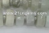 CRB812 15.5 inches 8*14mm faceted rondelle grey moonstone beads