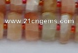 CRB821 15.5 inches 8*16mm faceted rondelle orange moonstone beads