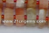 CRB822 15.5 inches 8*18mm faceted rondelle orange moonstone beads