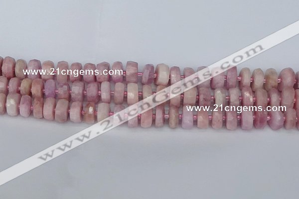 CRB826 15.5 inches 6*10mm faceted rondelle kunzite beads