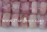 CRB827 15.5 inches 7*12mm faceted rondelle kunzite beads