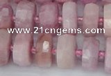 CRB828 15.5 inches 8*14mm faceted rondelle kunzite beads