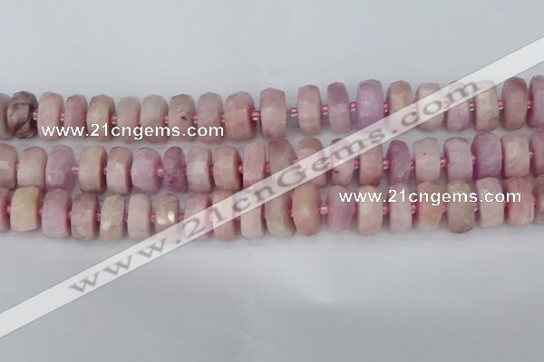 CRB829 15.5 inches 8*16mm faceted rondelle kunzite beads