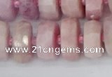 CRB830 15.5 inches 8*18mm faceted rondelle kunzite beads