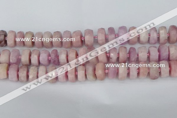 CRB830 15.5 inches 8*18mm faceted rondelle kunzite beads