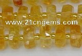 CRB842 15.5 inches 6*10mm faceted rondelle citrine beads