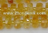 CRB842 15.5 inches 6*10mm faceted rondelle citrine beads