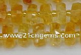CRB843 15.5 inches 7*12mm faceted rondelle citrine beads