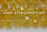 CRB844 15.5 inches 8*14mm faceted rondelle citrine beads