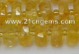 CRB845 15.5 inches 8*16mm faceted rondelle citrine beads