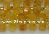 CRB846 15.5 inches 8*18mm faceted rondelle citrine beads