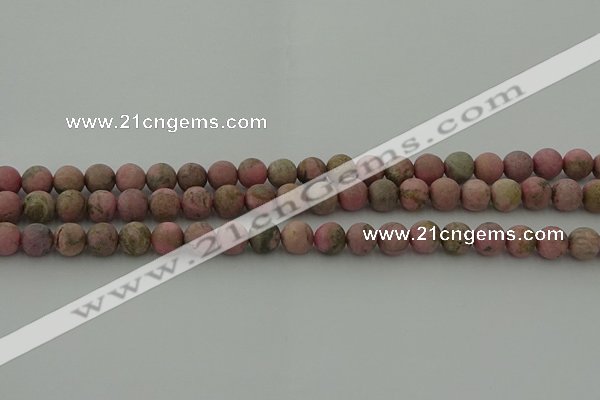 CRC1002 15.5 inches 8mm round matte rhodochrosite gemstone beads