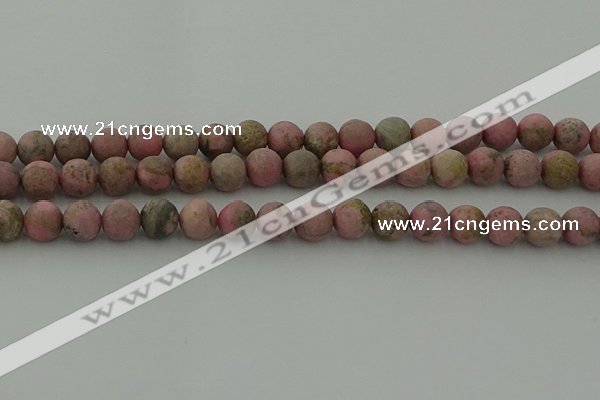 CRC1003 15.5 inches 10mm round matte rhodochrosite gemstone beads