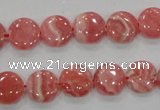 CRC106 15.5 inches 12mm flat round natural argentina rhodochrosite beads