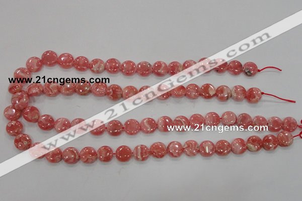 CRC106 15.5 inches 12mm flat round natural argentina rhodochrosite beads