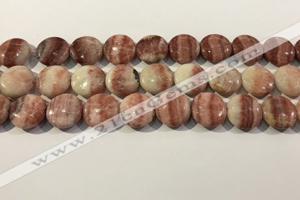 CRC1070 15.5 inches 20mm flat round rhodochrosite beads