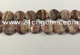 CRC1073 15.5 inches 25mm flat round rhodochrosite beads