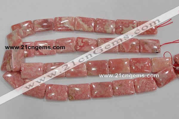 CRC110 15.5 inches 18*25mm rectangle natural argentina rhodochrosite beads