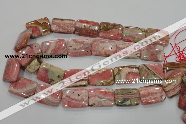 CRC111 15.5 inches 22*30mm rectangle natural argentina rhodochrosite beads